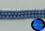 CLU103 15.5 inches 10mm round blue luminous stone beads