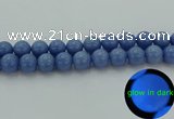 CLU106 15.5 inches 16mm round blue luminous stone beads