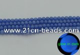 CLU110 15.5 inches 4mm round blue luminous stone beads