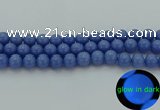 CLU114 15.5 inches 12mm round blue luminous stone beads