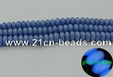 CLU122 15.5 inches 6*10mm rondelle blue luminous stone beads