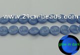 CLU135 15.5 inches 18mm flat round blue luminous stone beads