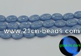 CLU144 15.5 inches 15*20mm oval blue luminous stone beads