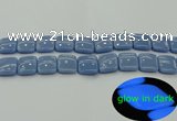 CLU154 15.5 inches 16*16mm square blue luminous stone beads