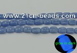 CLU161 15.5 inches 10*14mm rectangle blue luminous stone beads