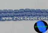 CLU162 15.5 inches 12*16mm rectangle blue luminous stone beads