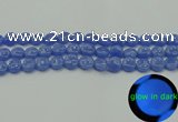 CLU171 15.5 inches 10mm flat round blue luminous stone beads