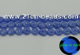 CLU172 15.5 inches 12mm flat round blue luminous stone beads