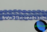 CLU181 15.5 inches 10*14mm oval blue luminous stone beads