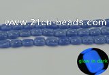 CLU201 15.5 inches 10*14mm rectangle blue luminous stone beads