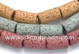 CLV08 14 inches 8*14mm column natural lava loose beads wholesale