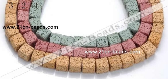 CLV09 14 inches 10mm cubic natural lava loose beads wholesale