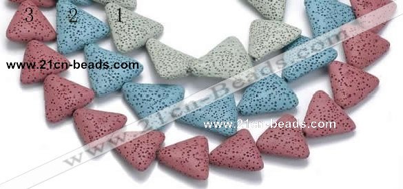 CLV10 14 inches triangle natural lava loose beads wholesale