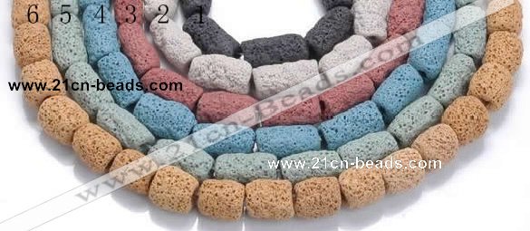 CLV16 14 inches column shape natural lava loose beads wholesale