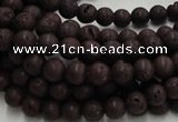 CLV200 15.5 inches 6mm round coffee natural lava beads wholesale