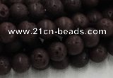 CLV203 15.5 inches 12mm round coffee natural lava beads wholesale