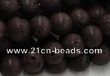 CLV205 15.5 inches 16mm round coffee natural lava beads wholesale