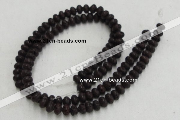 CLV206 15.5 inches 6*10mm rondelle coffee natural lava beads wholesale