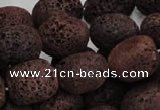 CLV207 15.5 inches 15*20mm freeform coffee natural lava beads wholesale