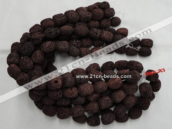 CLV207 15.5 inches 15*20mm freeform coffee natural lava beads wholesale