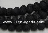 CLV211 15.5 inches 6mm round black natural lava beads wholesale