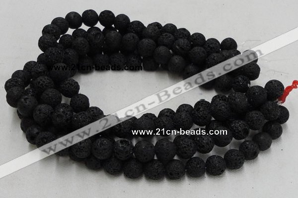 CLV211 15.5 inches 6mm round black natural lava beads wholesale