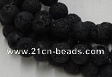 CLV212 15.5 inches 8mm round black natural lava beads wholesale