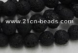 CLV213 15.5 inches 10mm round black natural lava beads wholesale