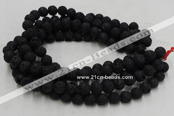 CLV213 15.5 inches 10mm round black natural lava beads wholesale