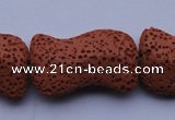 CLV22 15 inches 19*30mm marquise red natural lava beads wholesale