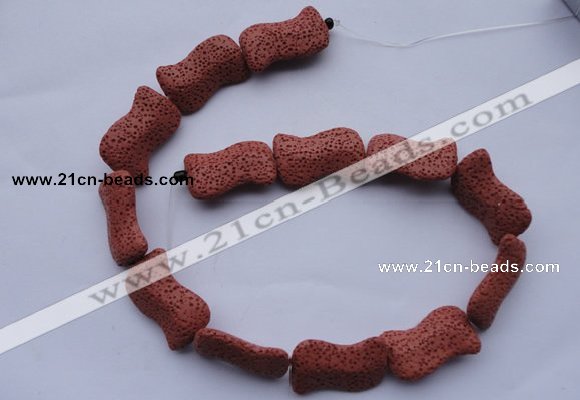 CLV22 15 inches 19*30mm marquise red natural lava beads wholesale