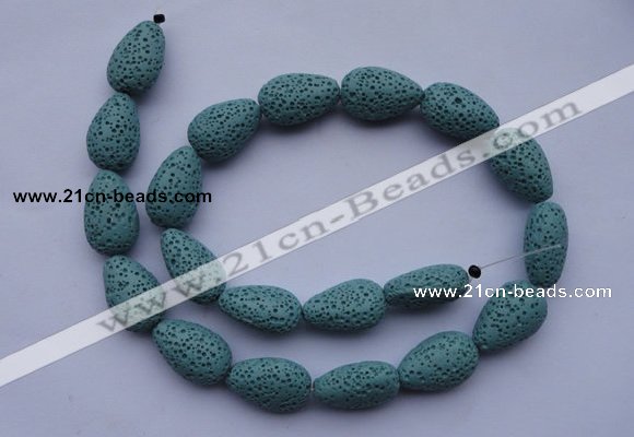 CLV24 15.5 inches 13*19mm teardrop blue natural lava beads wholesale