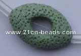 CLV28 16.5 inches 20*32mm oval green natural lava beads wholesale