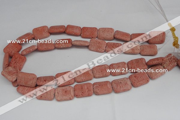 CLV300 15.5 inches 15*20mm rectangle lava beads wholesale