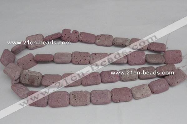 CLV301 15.5 inches 15*20mm rectangle lava beads wholesale