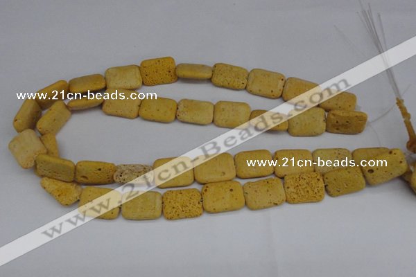 CLV302 15.5 inches 15*20mm rectangle lava beads wholesale