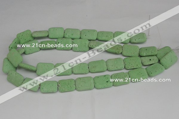 CLV303 15.5 inches 15*20mm rectangle lava beads wholesale