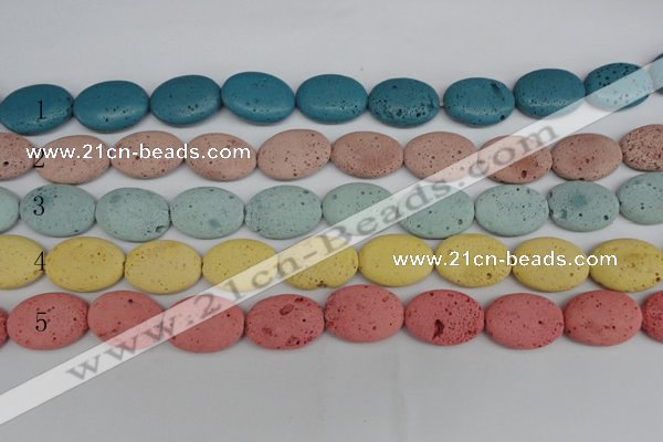 CLV304 15.5 inches 18*25mm oval lava beads wholesale