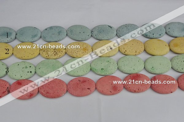 CLV306 15.5 inches 25*35mm oval lava beads wholesale