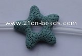 CLV31 15.5 inches 7*32mm star blue natural lava beads wholesale