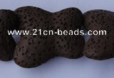 CLV34 15 inches 26*28mm butterfly-shaped chocolate natural lava beads