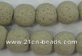 CLV356 15.5 inches 16mm ball dyed lava beads wholesale