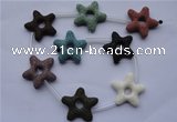 CLV36 16 inches 8*33mm star multicolor natural lava beads wholesale