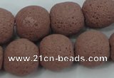 CLV364 15.5 inches 18mm ball dyed lava beads wholesale