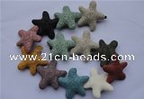 CLV37 14 inches 10*36mm star multicolor natural lava beads wholesale