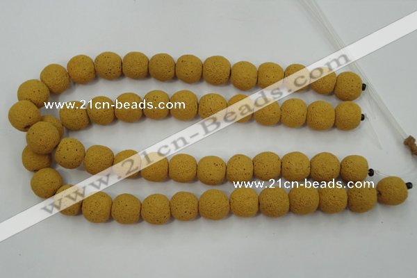 CLV373 15.5 inches 16mm ball dyed lava beads wholesale