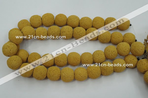 CLV374 15.5 inches 19mm ball dyed lava beads wholesale