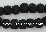 CLV380 15.5 inches 12mm ball dyed lava beads wholesale