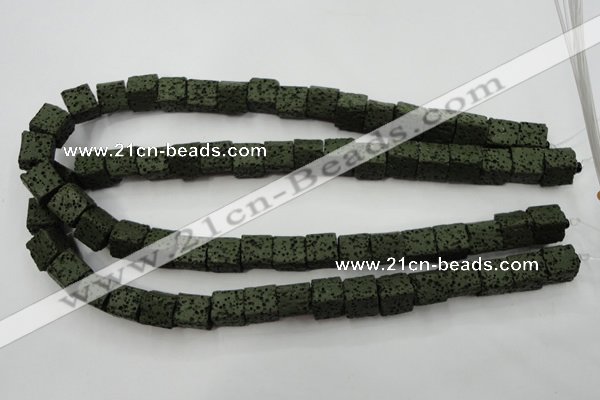 CLV390 15.5 inches 10*10mm cube dyed lava beads wholesale