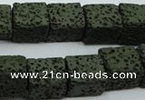 CLV391 15.5 inches 12*13*15mm cuboid dyed lava beads wholesale